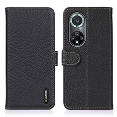 Funda de Cuero Cartera con Soporte Carcasa B01H para Huawei Honor 50 Pro 5G Negro