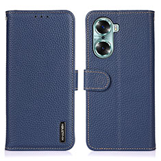 Funda de Cuero Cartera con Soporte Carcasa B01H para Huawei Honor 60 5G Azul