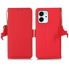 Funda de Cuero Cartera con Soporte Carcasa B01H para Huawei Honor 80 SE 5G Rojo