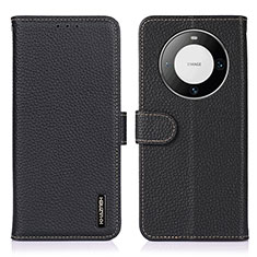 Funda de Cuero Cartera con Soporte Carcasa B01H para Huawei Mate 60 Negro