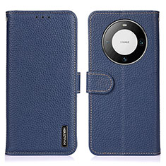 Funda de Cuero Cartera con Soporte Carcasa B01H para Huawei Mate 60 Pro Azul