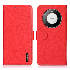 Funda de Cuero Cartera con Soporte Carcasa B01H para Huawei Mate 60 Pro+ Plus Rojo