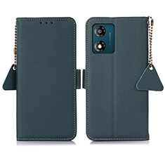 Funda de Cuero Cartera con Soporte Carcasa B01H para Motorola Moto E13 Verde