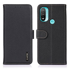 Funda de Cuero Cartera con Soporte Carcasa B01H para Motorola Moto E20 Negro