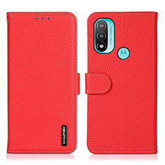 Funda de Cuero Cartera con Soporte Carcasa B01H para Motorola Moto E20 Rojo