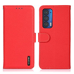 Funda de Cuero Cartera con Soporte Carcasa B01H para Motorola Moto Edge (2021) 5G Rojo