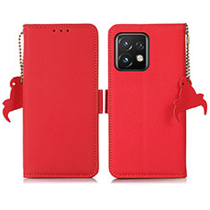 Funda de Cuero Cartera con Soporte Carcasa B01H para Motorola Moto Edge Plus (2023) 5G Rojo