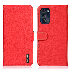 Funda de Cuero Cartera con Soporte Carcasa B01H para Motorola Moto G 5G (2022) Rojo