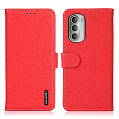 Funda de Cuero Cartera con Soporte Carcasa B01H para Motorola Moto G Stylus (2022) 4G Rojo