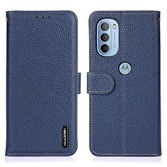 Funda de Cuero Cartera con Soporte Carcasa B01H para Motorola Moto G31 Azul