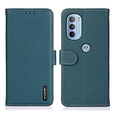 Funda de Cuero Cartera con Soporte Carcasa B01H para Motorola Moto G31 Verde