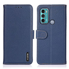 Funda de Cuero Cartera con Soporte Carcasa B01H para Motorola Moto G40 Fusion Azul