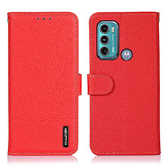 Funda de Cuero Cartera con Soporte Carcasa B01H para Motorola Moto G40 Fusion Rojo