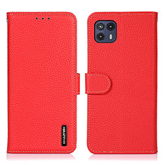 Funda de Cuero Cartera con Soporte Carcasa B01H para Motorola Moto G50 5G Rojo