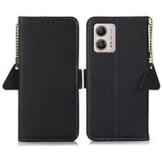 Funda de Cuero Cartera con Soporte Carcasa B01H para Motorola Moto G53 5G Negro