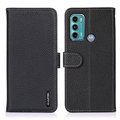 Funda de Cuero Cartera con Soporte Carcasa B01H para Motorola Moto G60 Negro