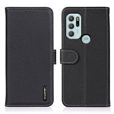 Funda de Cuero Cartera con Soporte Carcasa B01H para Motorola Moto G60s Negro