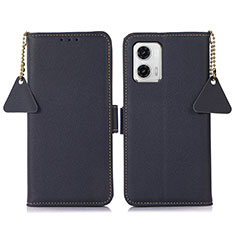 Funda de Cuero Cartera con Soporte Carcasa B01H para Motorola Moto G73 5G Azul