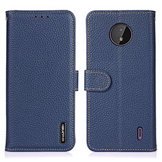 Funda de Cuero Cartera con Soporte Carcasa B01H para Nokia C10 Azul