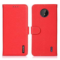 Funda de Cuero Cartera con Soporte Carcasa B01H para Nokia C10 Rojo