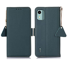 Funda de Cuero Cartera con Soporte Carcasa B01H para Nokia C12 Plus Verde