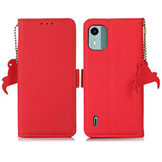 Funda de Cuero Cartera con Soporte Carcasa B01H para Nokia C12 Pro Rojo