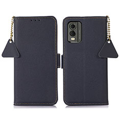 Funda de Cuero Cartera con Soporte Carcasa B01H para Nokia C210 Azul