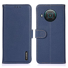 Funda de Cuero Cartera con Soporte Carcasa B01H para Nokia X10 Azul