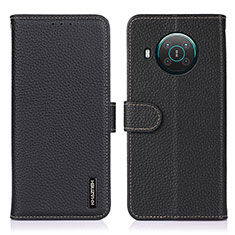 Funda de Cuero Cartera con Soporte Carcasa B01H para Nokia X10 Negro