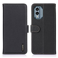 Funda de Cuero Cartera con Soporte Carcasa B01H para Nokia X30 5G Negro