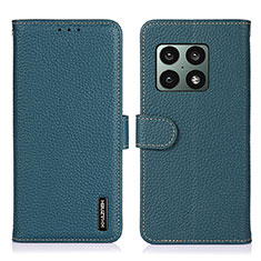 Funda de Cuero Cartera con Soporte Carcasa B01H para OnePlus 10 Pro 5G Verde