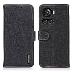 Funda de Cuero Cartera con Soporte Carcasa B01H para OnePlus 10R 5G Negro