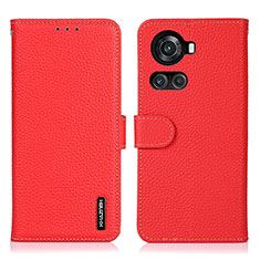 Funda de Cuero Cartera con Soporte Carcasa B01H para OnePlus 10R 5G Rojo