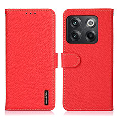 Funda de Cuero Cartera con Soporte Carcasa B01H para OnePlus 10T 5G Rojo