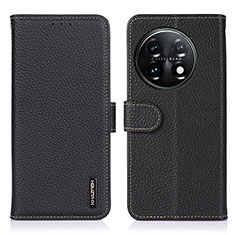 Funda de Cuero Cartera con Soporte Carcasa B01H para OnePlus 11 5G Negro