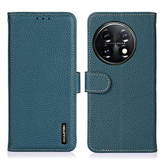 Funda de Cuero Cartera con Soporte Carcasa B01H para OnePlus 11 5G Verde