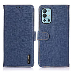 Funda de Cuero Cartera con Soporte Carcasa B01H para OnePlus 9R 5G Azul