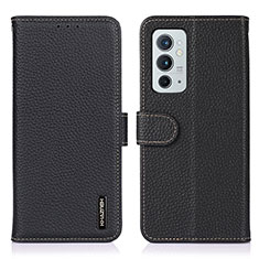 Funda de Cuero Cartera con Soporte Carcasa B01H para OnePlus 9RT 5G Negro