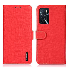 Funda de Cuero Cartera con Soporte Carcasa B01H para Oppo A54s Rojo