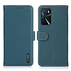 Funda de Cuero Cartera con Soporte Carcasa B01H para Oppo A54s Verde