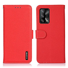 Funda de Cuero Cartera con Soporte Carcasa B01H para Oppo A95 4G Rojo