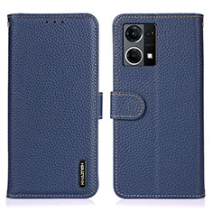 Funda de Cuero Cartera con Soporte Carcasa B01H para Oppo F21s Pro 4G Azul