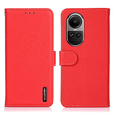 Funda de Cuero Cartera con Soporte Carcasa B01H para Oppo Reno10 5G Rojo