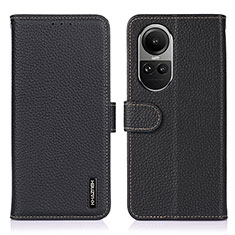 Funda de Cuero Cartera con Soporte Carcasa B01H para Oppo Reno10 Pro 5G Negro