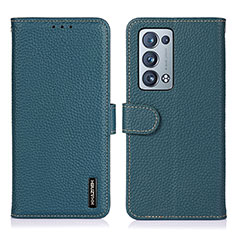 Funda de Cuero Cartera con Soporte Carcasa B01H para Oppo Reno6 Pro+ Plus 5G Verde