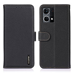 Funda de Cuero Cartera con Soporte Carcasa B01H para Oppo Reno7 4G Negro