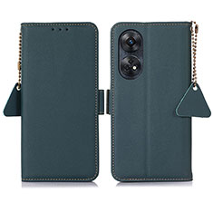 Funda de Cuero Cartera con Soporte Carcasa B01H para Oppo Reno8 T 4G Verde