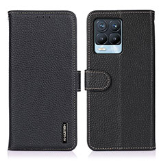 Funda de Cuero Cartera con Soporte Carcasa B01H para Realme 8 Pro Negro