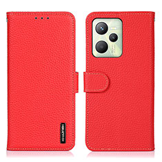 Funda de Cuero Cartera con Soporte Carcasa B01H para Realme C35 Rojo