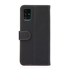 Funda de Cuero Cartera con Soporte Carcasa B01H para Samsung Galaxy A51 4G Negro